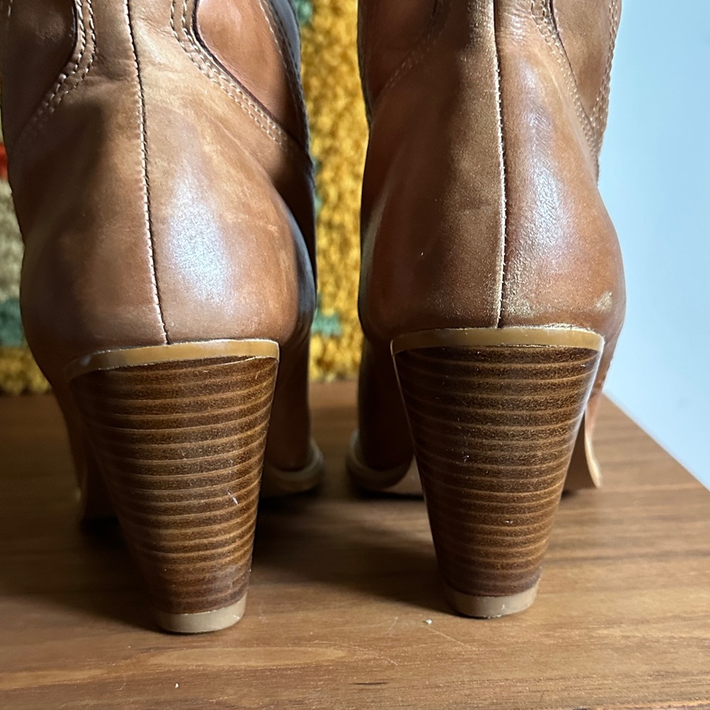 Brown Leather Western Boots Size 36/US 6 - Picture 3 of 6